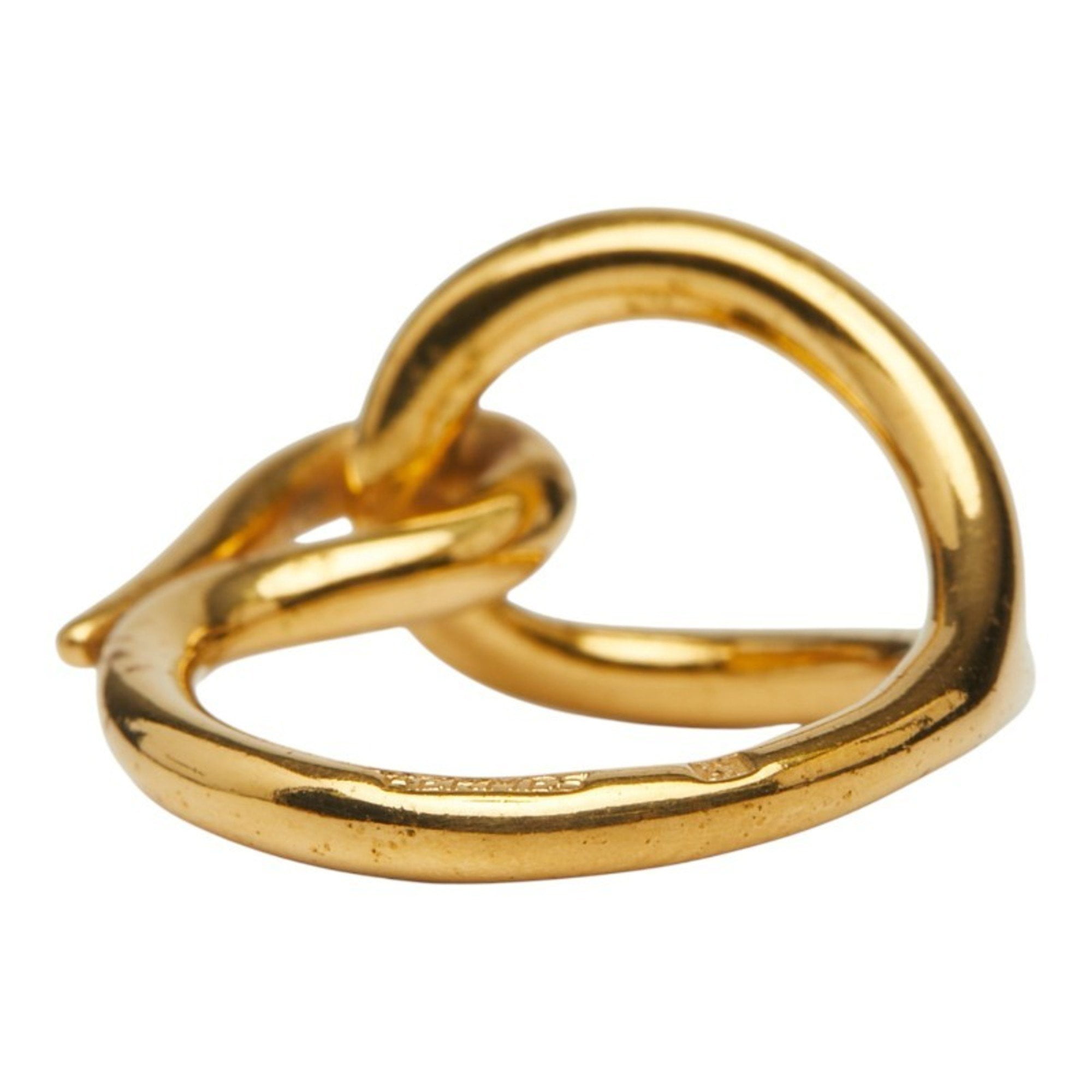 Pre-Owned Hermes Jumbo Scarf Ring, Gold Plated, Women's, HERMES