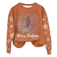 thumbnail image 4 of Wancir Merry Christmas Sweatshirt For Women Plaid Pink Christmas Tree Cute Blouse Xmas Farm Holiday Pullover Tops, 4 of 4