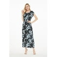 thumbnail image 4 of Robe Longue Simple Hawaïenne pour Femme à Manches Cap Luau L Midnight Bloom, 4 of 5