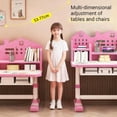 thumbnail image 4 of YNCE Kids Desk and Chair Set, Multi-Activity Toddler Table and Chair Set with Bookshelf,Height Adjustable Chair Desk for Kids, Storage Rack for Toddler Ages 3-12, 4 of 10