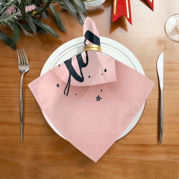 20"x20" Satin Dinner Napkin Heart-shaped with Word Love Table Napkins for Wedding Birthday Restaurant Party Tableware Decoration 1 Pack