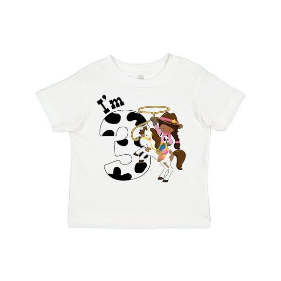 Inktastic I'm Three-cowgirl Riding Horse Birthday Girls Toddler T-Shirt