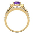 thumbnail image 4 of Clara Pucci 18K Yellow Gold Round Cut 1Ct Natural Amethyst Engagement Ring + Matching Band - Luxury Box Included, 4 of 7