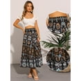 thumbnail image 2 of DARING DIVA Women's Boho Floral Casual Beach Flowy Maxi Skirt XL Black, 2 of 6