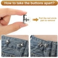 thumbnail image 3 of 12 pinzas de cintura para pantalones, clips de metal sin costura para jeans y pantalones, pasadores ajustables y reutilizables con botones de estrella, 3 of 5