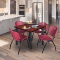 thumbnail image 2 of Regency 42 in Square Breakroom Table- Cherry Top, Black Legs, 4 M Stack Chairs- Burgundy, 2 of 8
