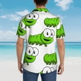 thumbnail image 6 of Cute Cartoon Green Caterpillars Hawaiian Shirts For Men, Summer Short-Sleeve Relaxed-Fit Button-Down Shirts Medium, 6 of 9