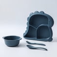 thumbnail image 4 of Silicone Toddler Plates with Spoon Fork Bowl set, Baby Divided Dinosaurs Plates Self Feeding Training Baby Dinner Plate Set, 4 of 7