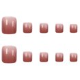 thumbnail image 1 of Fake Nails Short Paragraph Ice-To-Pearl Toe Nails Stickers Finished Nail Stickers 24 Pcs With Glue, 1 of 8