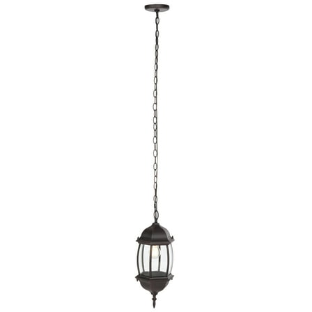 SAFAVIEH Grazia A19 Oil Rubbed Bronze Steel Pendant Light with Rust Shade