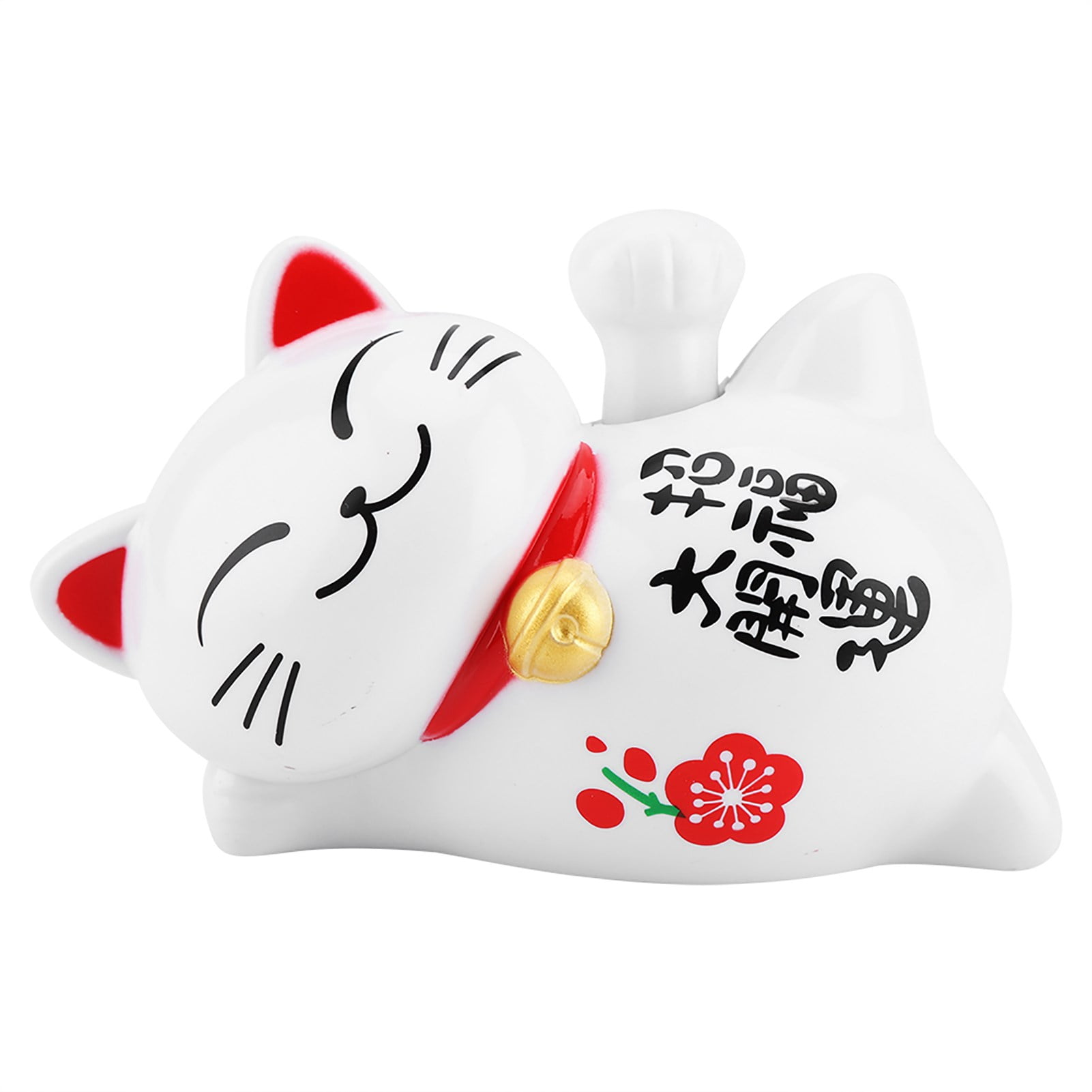 Smandy Chat Porte-Bonheur Agitant à énergie Solaire Maneki Neko Chat Faisant Signe de Fortune avec Panneau Solaire intégré pour la Décoration de Tableau de Bord de Voiture de Bureau à (Rose jaunâtre