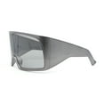 thumbnail image 3 of XL Oversized Shield Rectangle Super Thick Temple Plastic Sport Sunglasses Silver - Black, 3 of 4