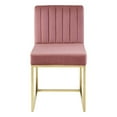 thumbnail image 5 of Modway Carriage Dining Chair Performance Velvet Set of 2 in Gold Dusty Rose, 5 of 7