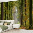 thumbnail image 2 of Peel and Stick Wallpaper Footpath treelined avenue autumn leaf color Modern Art Wall Mural Decor Self Adhesive and Removable 69in x 98in, 2 of 8