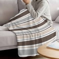 thumbnail image 3 of Khaki Grey Striped Blanket Soft Cozy Warm Twin Blanket for Bed, Plush Fuzzy Flannel Fleece Blankets for Sofa, Farmhouse Stripes Modern Abstract Art Throw Blankets for Couch, Gifts for Men, 60"x80", 3 of 9