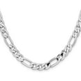 thumbnail image 2 of Avariah Diamonds Solid 14K White Gold 7.7mm Flat Figaro with Lobster Lock Chain - 24", 2 of 8