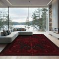 thumbnail image 2 of ODIKA 8'x10' Washable Area Rug Non-Shedding, Easy Care, Deep Red Black Gothic Elegance Intricate Bat Motif with Ornate Details for King Size Bedroom Under Bed, Master Suite, 2 of 7