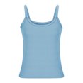 thumbnail image 5 of Htigea Clearance Womens Sleeveless Tank Top form Fitting Scoop Neck Ribbed Knit Basic Cami Shirts Clearance Sale Light Blue,M, 5 of 6
