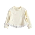thumbnail image 3 of Abtuhar Fall Crew Neck Long Sleeve Tops for Kids Girls Solid Casual Tops for 0-11 Years, 3 of 5