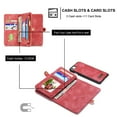 thumbnail image 6 of iPhone 8 Wallet Case, iPhone 7 Case, Dteck Multi-function 2 in 1 PU Leather Zipper 11 Card Slots Card Slots Money Pocket Clutch Wallet Case Detachable Magnetic Cover, Red, 6 of 7