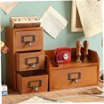 thumbnail image 4 of IFANLANDOR 1 Set Desktop Decorative Box Light Brown Wood Multipurpose Storage for Living Room, 4 of 7