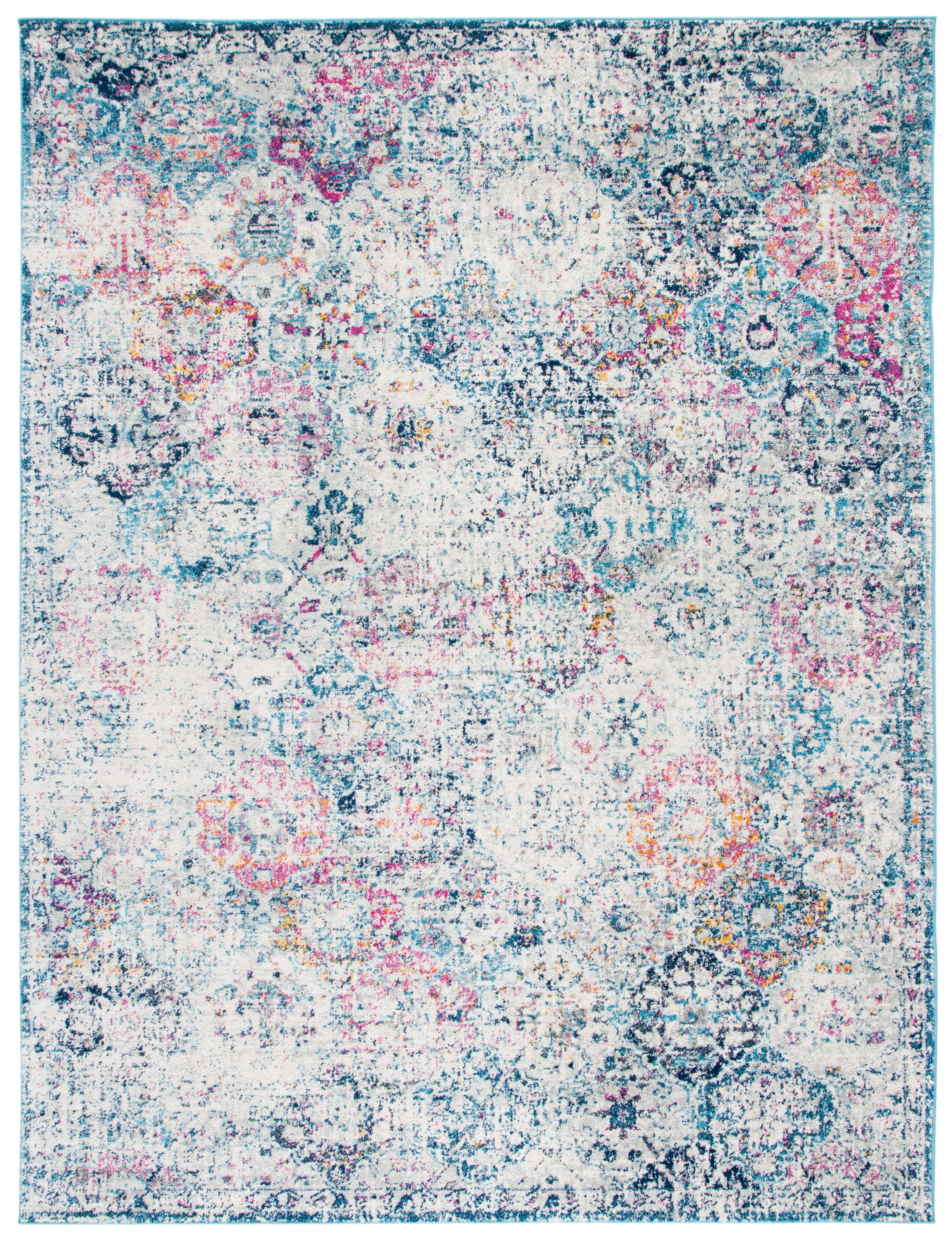 SAFAVIEH Area Rug 9x12 - Madison Collection - Large - Transitional Modern Design, Navy & Teal, Non-Shedding & Easy Cleaning, Ideal for Living Room, Bedroom, Dining Space (MAD611N)