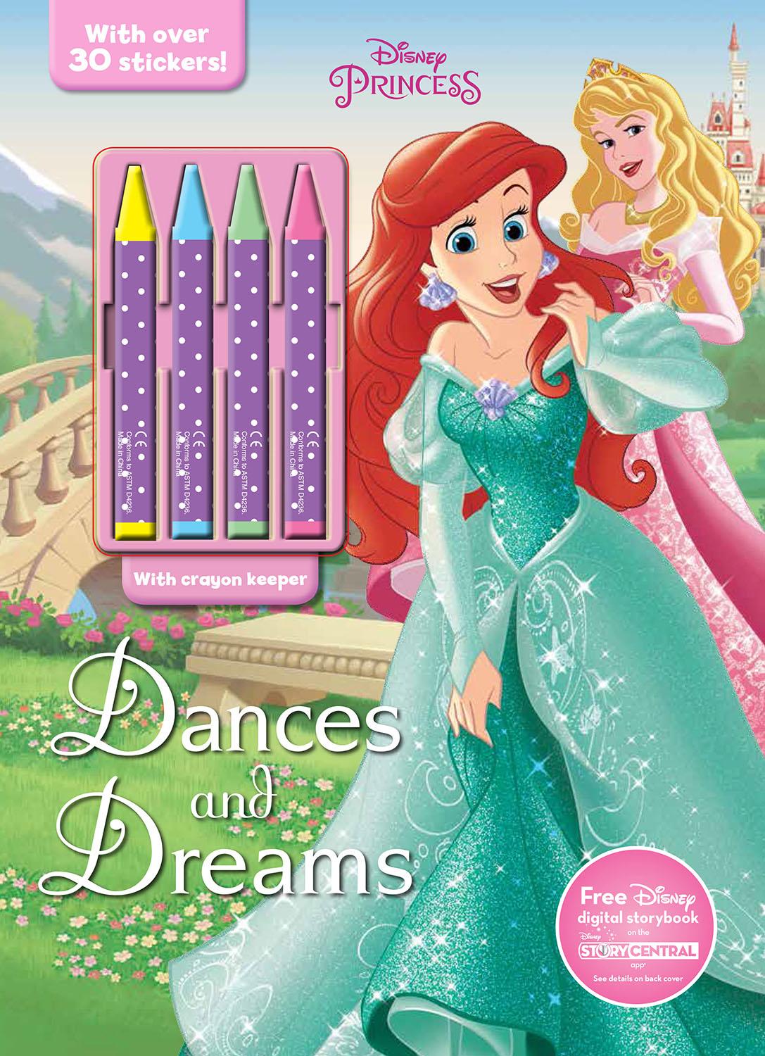 Color & Activity with 4 Chunky Crayons: Disney Princess Dances and Dreams: Plus 4 Crayons! (Paperback)