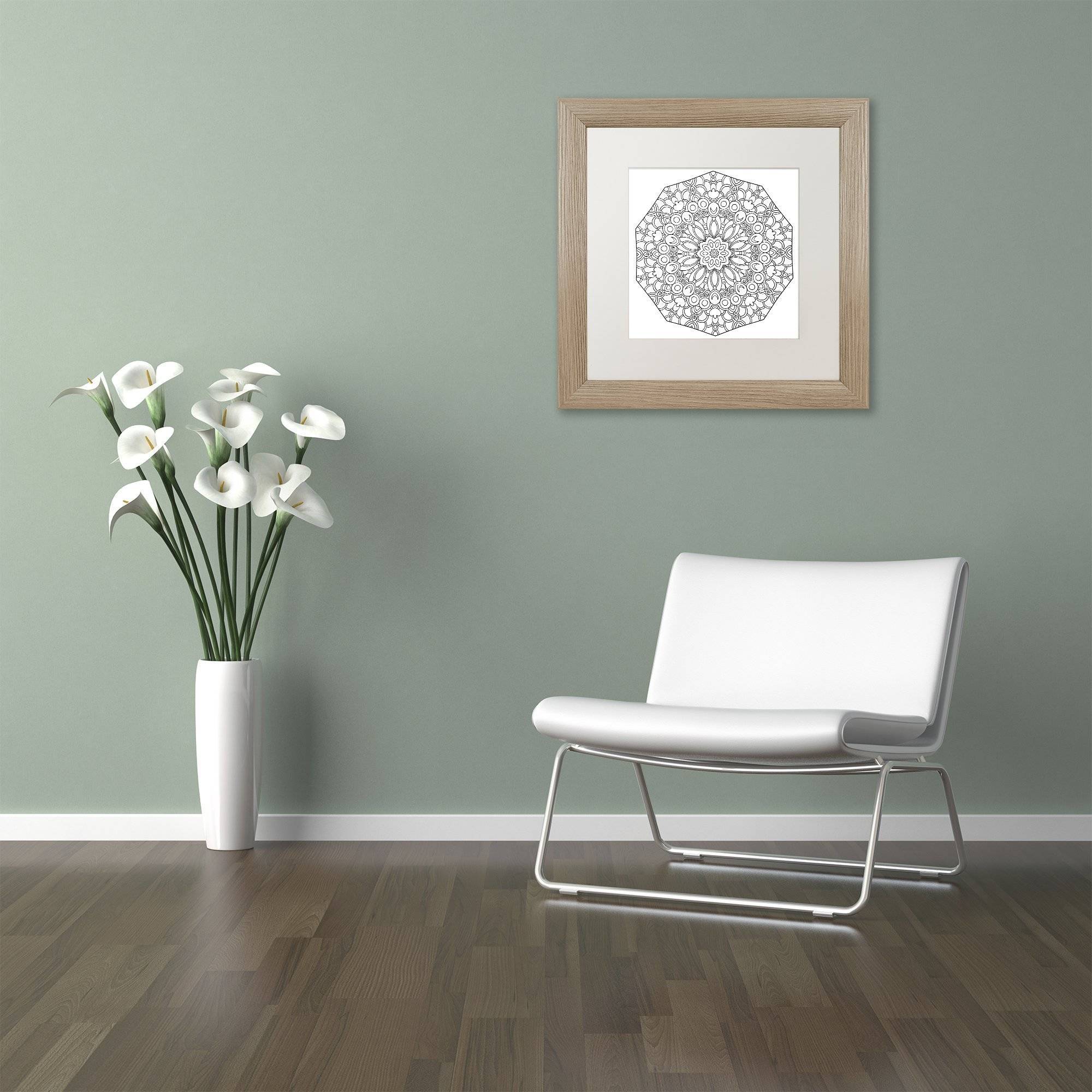 Trademark Fine Art 'Fun Mandala' Canvas Art by Kathy G. Ahrens White Matte, Birch Frame