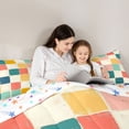 thumbnail image 5 of Homewish Vintage Colorful Plaid Queen Comforter Set for Kids, Square Checkered Buffalo Bedding Sets, Chic Art Abstract Reversible Bedding Comforter Set, Lightweight Room Decor, 3-Piece, 5 of 8