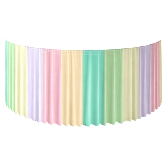 Hidden Elastic Easy Care Table Skirt 180x75cm, Seasonal Decor Cover For Indoor Holiday Party Event Use