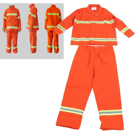 Fireproof Training Coverall, Flame FR Coverall with High Visibility, Safety Suit for Men and Women, Class 3, Yellow Black Long XL