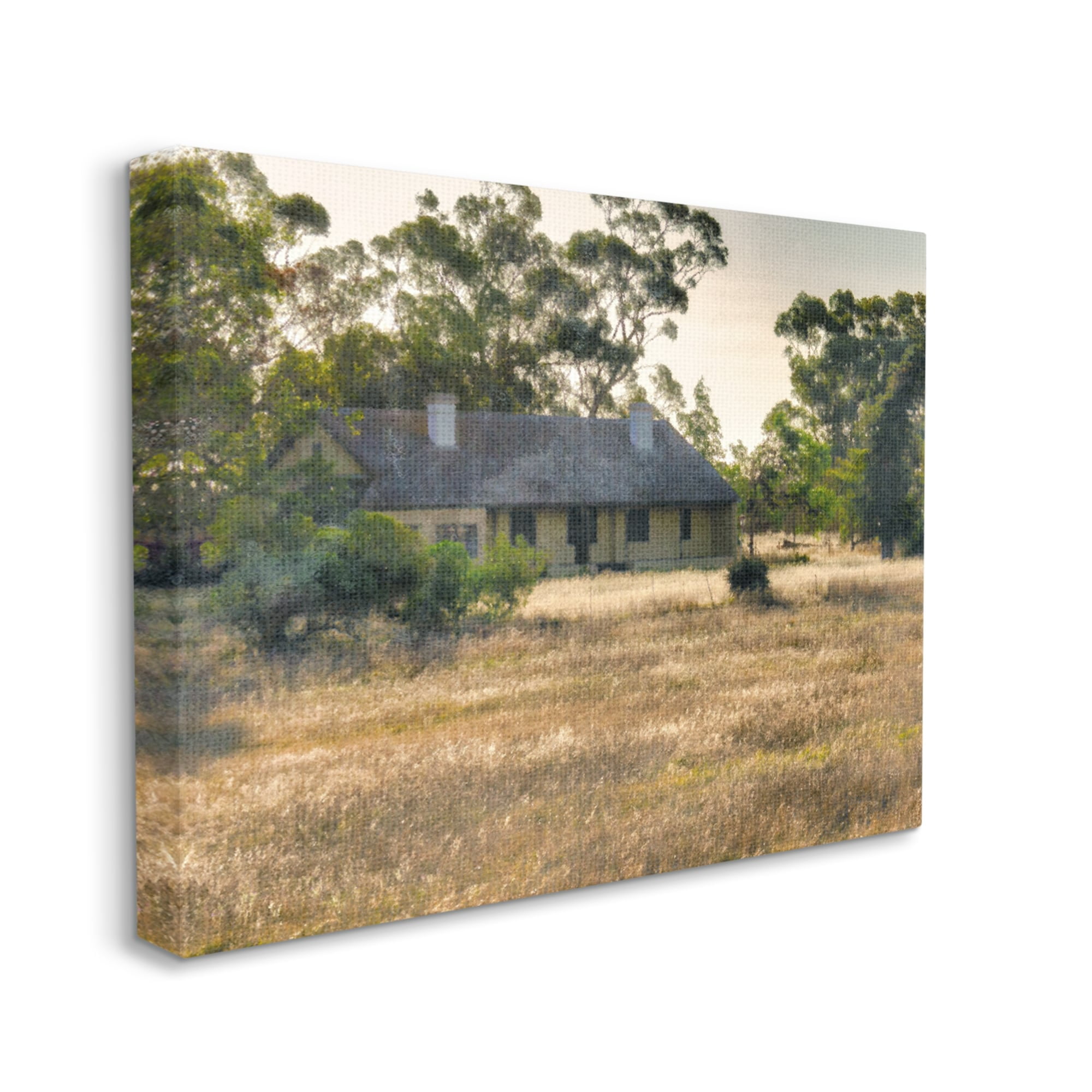 Stupell Industries Rural Cabin Grassy Landscape Landscape Photography Gallery Wrapped Canvas Print Wall Art