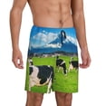 thumbnail image 2 of Fotbe Grazing Cows Mountain View Pantalones Cortos de Pijama para Hombre, Ropa de Dormir, Pantalones de Pijama Cortos para Hombre-3X-Large, 2 of 6