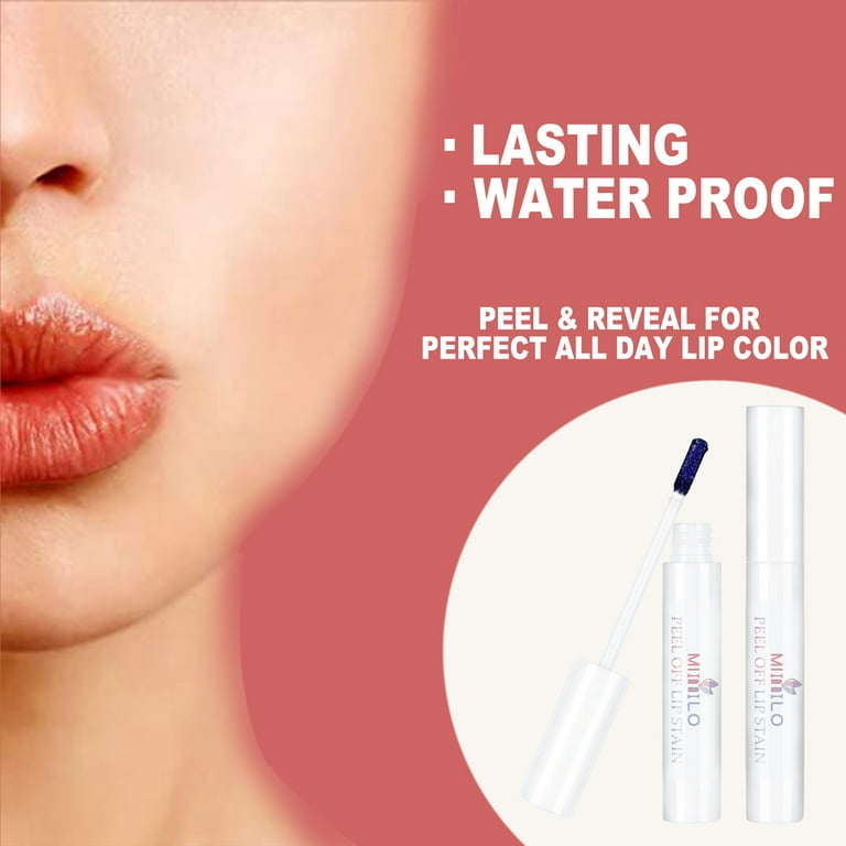 MLIIIILO Peel Off Lip Stain Long Lasting Waterproof Lip Gloss Lip Transfer  Proof Peel Off Lip Stain Lipstick Liquid Blading Lips