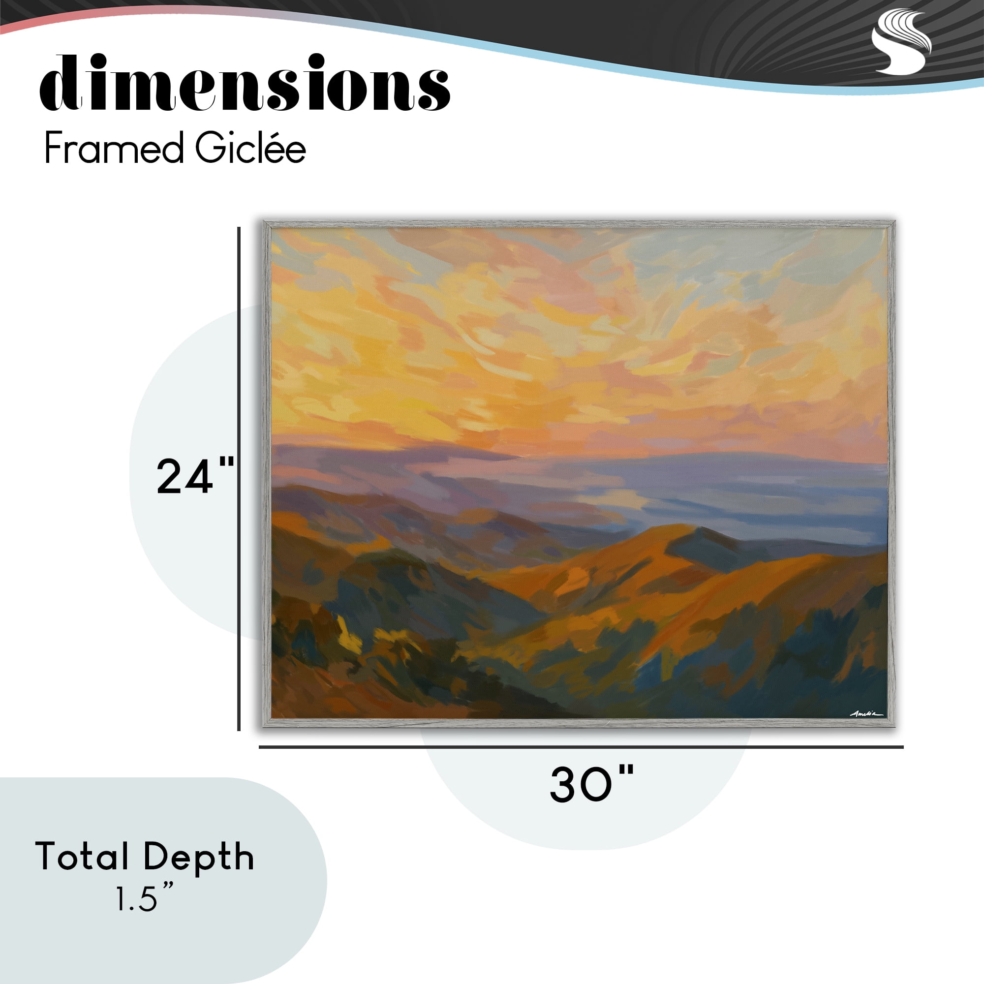 Stupell Industries California Sunset Landscape Gray Framed Giclee Art, design by Amelia Noyes