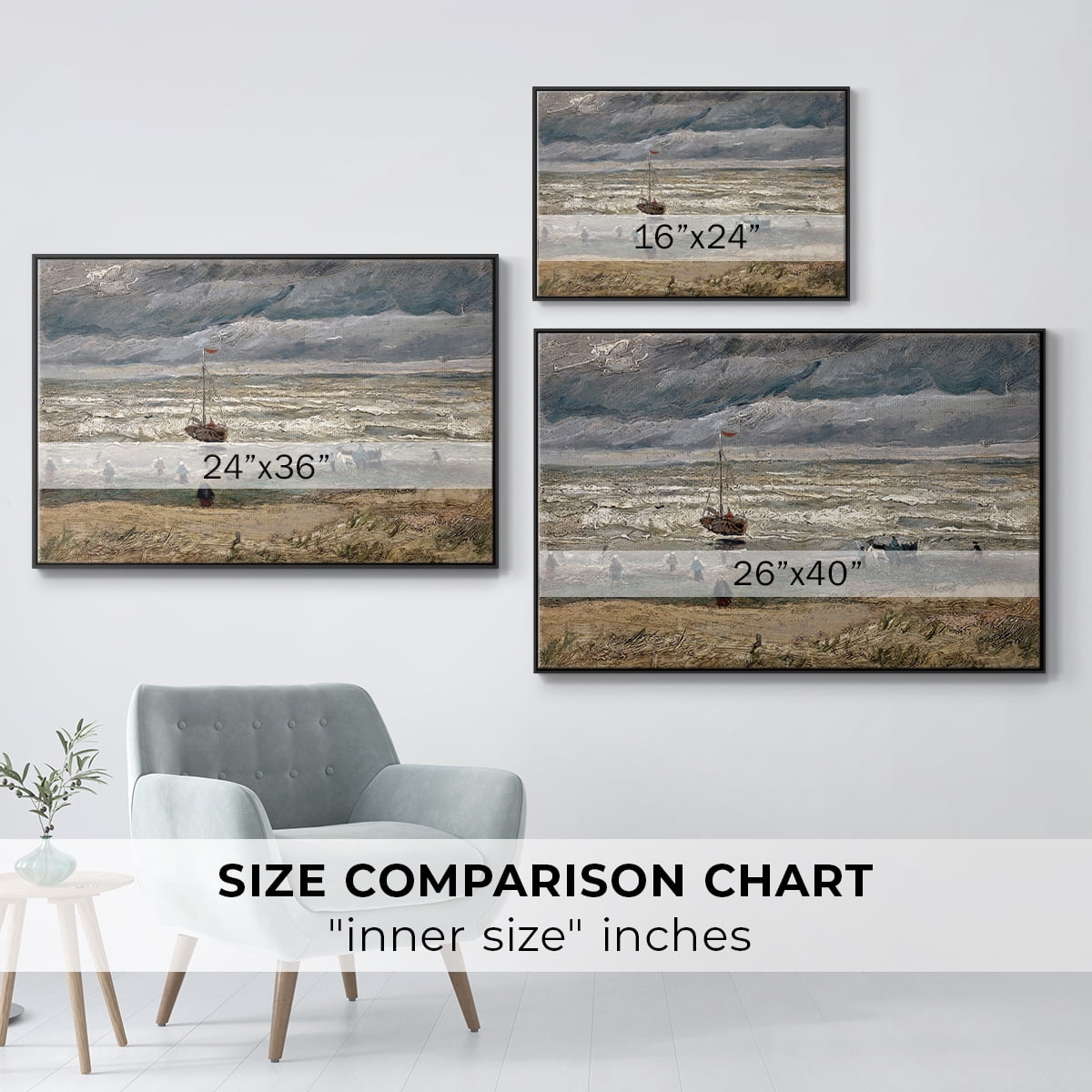 Vintage Landscape-CXXVII By Wexford Home Framed in Black Wood Gallery Wrapped Canvas 17 in. x 25 in.