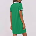 thumbnail image 5 of LOVZFMLL Polo Dress for Women Summer Casual V Neck Short Sleeve Flowy Contrast Color Shift T-Shirt Dresses with Pockets Green S, 5 of 8