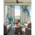 thumbnail image 3 of Blue Hydrangea Blackout Curtains for Bedroom, Thermal Insulated Window Treatment, Linen Texture Butterfly Spring Floral Grommet Top Blackout Draperies and Drapes for Basement 27.5"x39" 2 Panels, 3 of 8