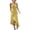 Yellow, variant on Women's Elegant Spaghetti Strap Ruffled Halter Neck Sleeveless Backless Multi-Layer High-Low Hemline Vacation Long Dress