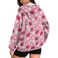 thumbnail image 5 of SCRAWLGOD Strawberry Women Hooded Zip Up Sweaters for Women Oversized Sweatshirt Long Sleeve Women's Sweatshirts Zipper Front Size 3XL Soft Sportswear Hoodie Women Party, 5 of 7