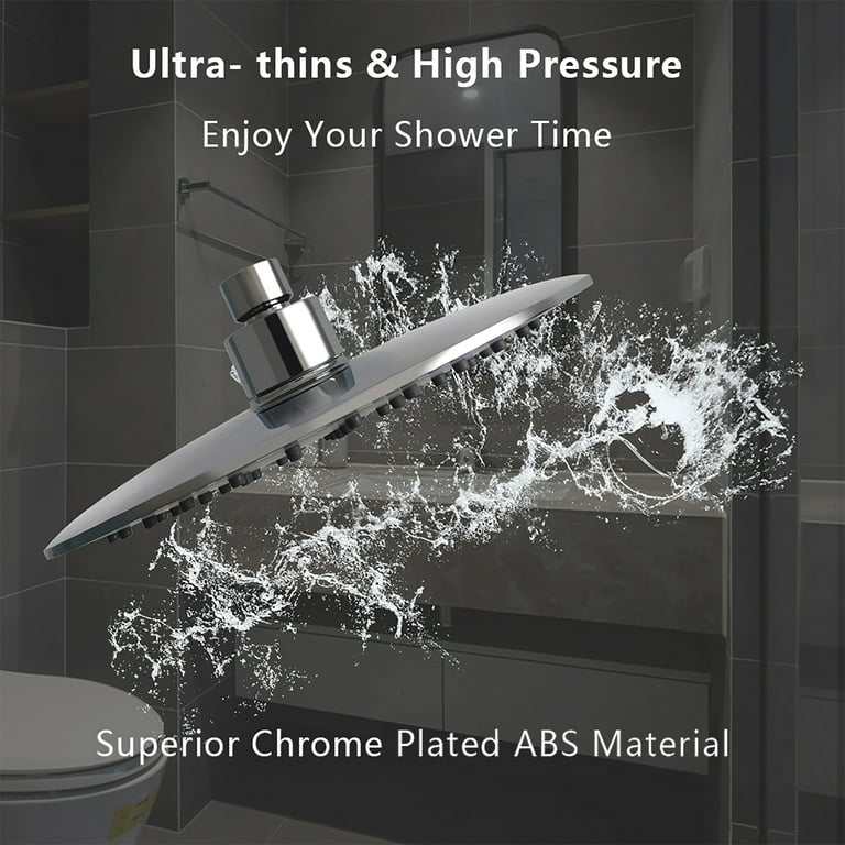 1-Spray Setting 8 in. Single Wall Mount Fixed Adjustable Shower Head in Chrome 1-Spray Setting 8 in. Single Wall Mount Fixed Adjustable Shower Head in Chrome
