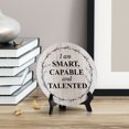 thumbnail image 3 of I Am Smart, Capable And Talented Wood Color Circle Table Sign (5" X 5"), 3 of 4