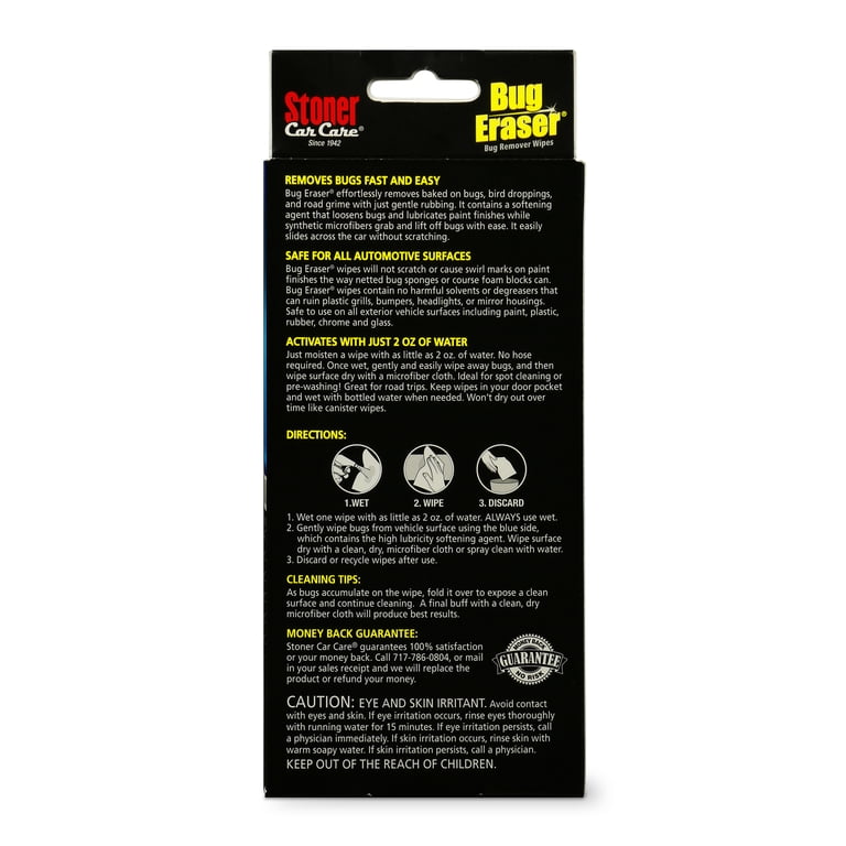 Stoner Car Care Bug Eraser Wipes, 10-Pack photo 8