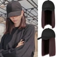 thumbnail image 3 of ZEROYOYO Casquette de Baseball avec Extensions de Cheveux, Perruque de Baseball Coiffante Attachée, Chapeau de Perruque Réglable, pour Femmes Filles, 3 of 8