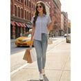 thumbnail image 6 of MOYIKO Short Sleeve Summer Tops for Women Casual Button Down Shirts Striped Business Work Blouses, 6 of 7