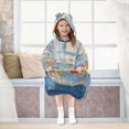 thumbnail image 7 of FORMRS Wearable Blanket Hoodie with Sleeves for Kids Cozy Flannel Sweatshirt, Blue Goldfish, 7 of 7