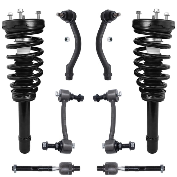 Detroit Axle - 8pc Front Struts Kit for 2006-2011 Hyundai Azera, 06-10 Sonata, 2 Struts & Coil Spring 4 Tie Rods 2 Sway Bars 2007 2008 2009 2010 Replacement Suspension