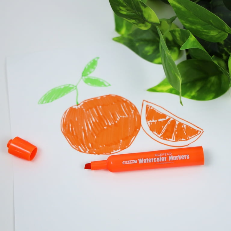 BAZIC Products Washable Scented Markers 10 Pack with Chisel Tip