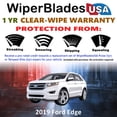 thumbnail image 2 of 2019 Ford Edge Beam Wiper Blades Wipers w/1yr Warranty (Set of 3) w/Rear Wiper (WiperBladesUSA), 2 of 5