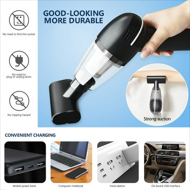 Mini Aspirateur Sans Fil Noir: Portable, pour Voiture et Usage Domestique